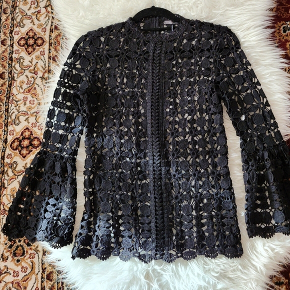 Suzy Shier Long Sleeve Lace Blouse - Picture 3 of 9